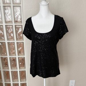 Kenneth Cole New York Black Sequin shirt